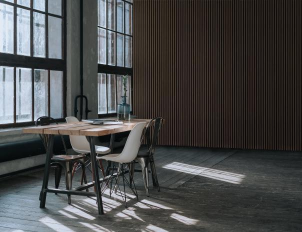 Wood4Wall paneel bij een eet tafel