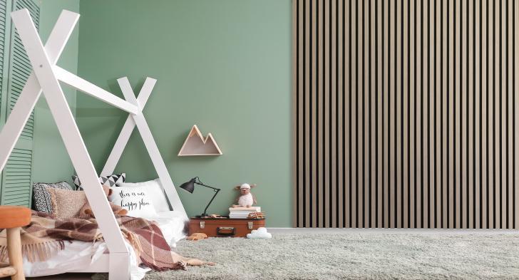 Wood4Wall paneel in een slaapkamer