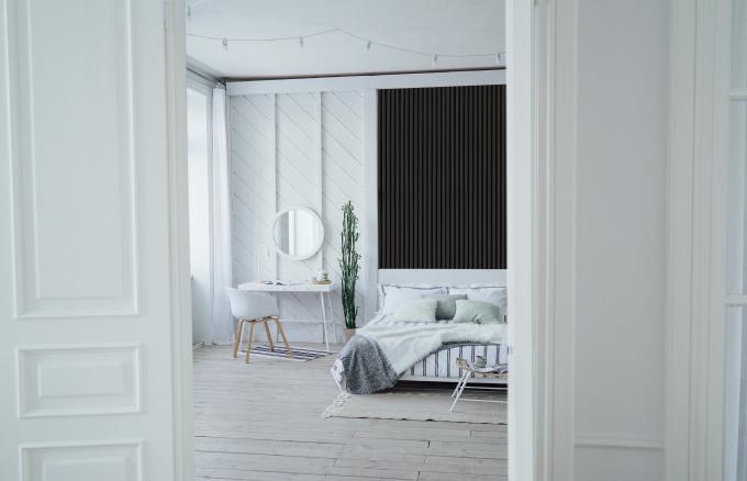 Wood4Wall paneel in een slaapkamer